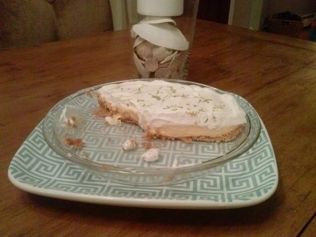 I accidentally deleted my picture of the full pie so a half pie picture will have to do!